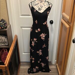 Nine Britton Black and Pink Sleeveless Maxi Dress